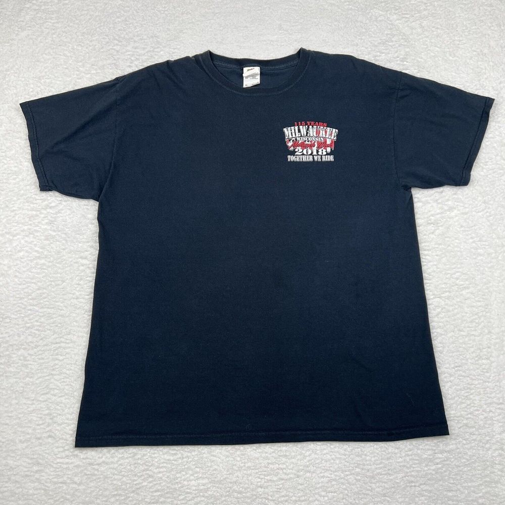 Milwaukee Shirt Adult XL Black Wisconsin‎ Motorcycle Week 115 Years Tee VTG Y2K - Picture 2 of 11